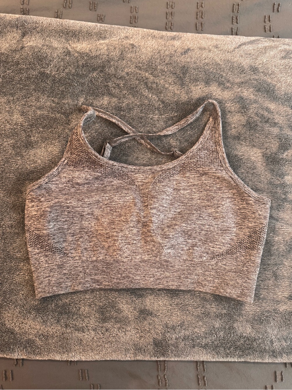 AYBL Gray Seamless Crisscross Sports Bra